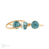 Blue Zircon Silver & 9ct Rose Gold Ring, Victorian Conversion Bezel Set Single Stone. Blue Zircon Silver & 9ct Rose Gold Ring, Victorian Conversion Bezel Set Single Stone.