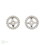 Diamond Earring Halo Jackets, 18ct Gold Stud Enhancers for 6mm, 1.5 - 2ctw Studs. Diamond Earring Halo Jackets, 18ct Gold Stud Enhancers for 6mm, 1.5 - 2ctw Studs.