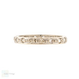 Diamond Eternity Ring, 18ct 18k White Gold Vintage Full Hoop Band Size P.5 / 8. Diamond Eternity Ring, 18ct 18k White Gold Vintage Full Hoop Band Size P.5 / 8.