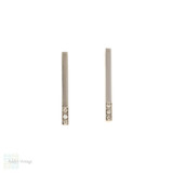 Diamond Bar Earrings, Antique 15ct Gold & Platinum Elongated Stud Earrings. Diamond Bar Earrings, Antique 15ct Gold & Platinum Elongated Stud Earrings.