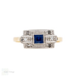 Vintage Mid Century Sapphire & Diamond Ring, 18ct & Platinum