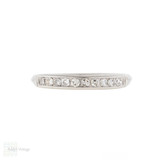 Vintage Channel Set Ten Diamond Platinum Wedding Ring, Circa 1930s.