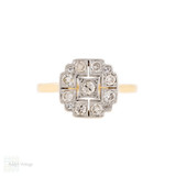 Art Deco Diamond Halo Engagement Ring, 0.30ctw Circa 1920s.