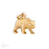 Vintage 10k Gold Black Bear Charm Pendant.