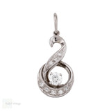 Swirly Vintage 18ct White Gold Diamond Pendant, 0.30ctw. Swirly Vintage 18ct White Gold Diamond Pendant, 0.30ctw.