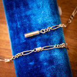 Victorian 9ct Gold Figaro Link Chain with Barrel Clasp, 47 cm / 18.5 inches.