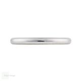 Art Deco 18ct White Gold Wedding Ring with Engraved Sides, Size O.5 / 7.5.