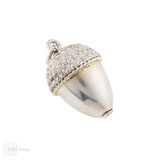Antique Large Sterling Silver Acorn Pendant.