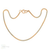 Antique Two Tone 9ct Gold Curb Link Chain, 36 cm.