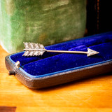 Victorian Rose Cut Diamond Arrow  Antique Jabot Pin Brooch, 15ct & Silver.