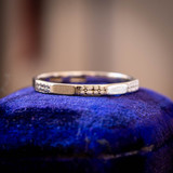 Vintage Flower Engraved Platinum Wedding Ring, Size M / 6.25.