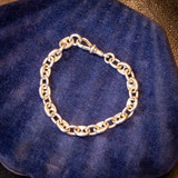 Antique Anchor Mariner Link Sterling Silver Link Bracelet, 19 cm.