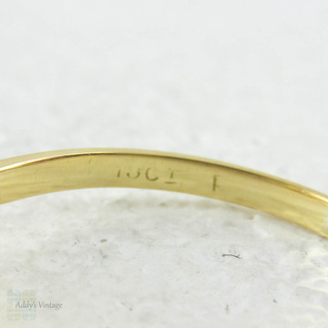 Art Deco Step Design Diamond Engagement Ring, Pave Set 1930s Geometric Shape Diamond Ring with Milgrain Beading in 18 Carat & Platinum.