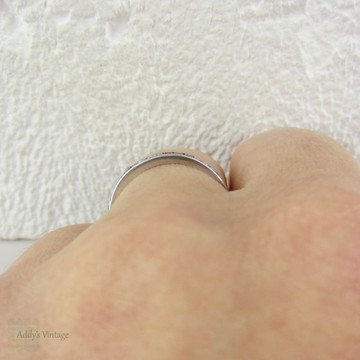 Art Deco Ruby & Diamond Eternity Ring. Vintage Platinum Diamond Wedding Band, Circa 1920s.