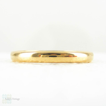 22 Carat Gold Wedding Ring. Simple D Profile Shape Yellow Gold Wedding Band, Hallmarked Birmingham 1950s. Size P.5 / 8.