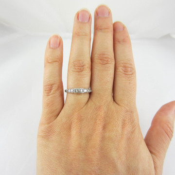 Georgian Cushion Cut Diamond Ring, Antique 11 Stone Half Hoop Eternity Ring. Silver & 18ct Yellow Gold, Circa 1800s.