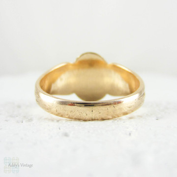 Rose Gold Signet Ring, Vintage Men's 9 Carat Gold Foliate Engraved Signet Ring. Initials JL, Edwardian Signet Ring.