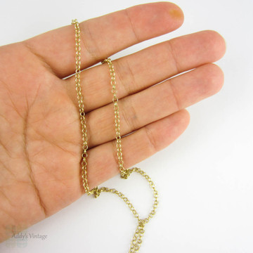 Vintage 9 Carat Yellow Gold Chain, Belcher Link Gold Necklace. 50 cm / 19.68 inches, 4.2 grams.