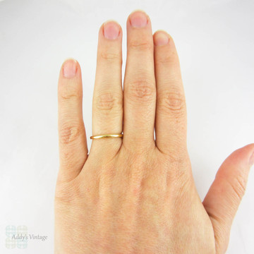 Antique Tiffany & Co 22 Carat Gold Wedding Ring. Narrow Ladies Gold Wedding Band, Victorian 1890s, Size L / 5.9.