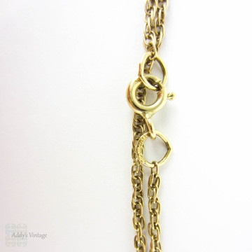 Vintage 9 Carat Gold Chain, Classic Rope Style Link Chain Necklace for Pendant. 56 cm / 22 inches long, 2.9 grams.