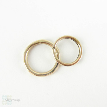 Antique Faceted Split Rings, Set of 2 Small Gold Georgian Split Rings for Charm, Pendant Holder or Joining Jewellery, Circa 1800s.
