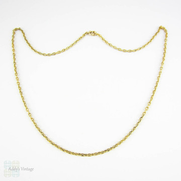 Antique 14k Gold Ridged Chain, 14ct Engraved Trace Chain. 43 cm / 17 inches, 5.7 grams.