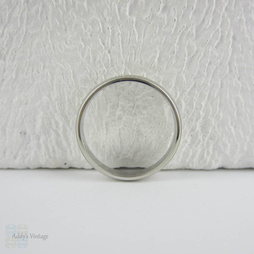 Classic Platinum Men's Wedding Ring, 4 mm Wide D Shape Men's Wedding Band. Size S 1/2, 9 1/2.