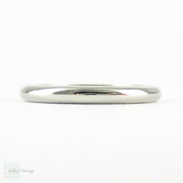 Antique Platinum Wedding Ring, Classic & Traditional Ladies D Profile Wedding Band. Size N.5 / 7.