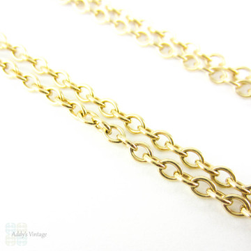 Vintage 9 Carat Yellow Gold Chain, Heavy Link Gold Pendant Chain or Necklace. 52.5 cm / 20.66 inches, 5.25 grams.