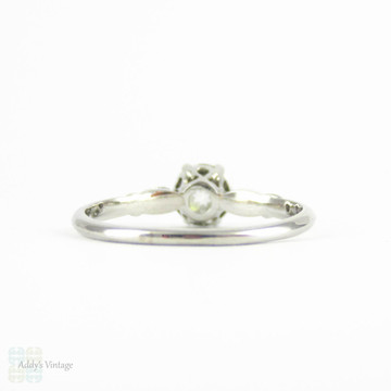 Antique Old Cut Diamond Engagement Ring, 0.69 Carat Old Mine Cut Diamond in Delicate Platinum Setting. Circa 1890s.