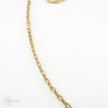 Vintage Gold Chain Necklace, 9 Carat Yellow Faceted Trace Chain Style Link Necklace for Pendant. 56 cm / 22 inches long, 5 grams.