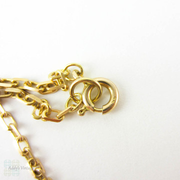 Vintage Gold Chain Necklace, 9 Carat Yellow Faceted Trace Chain Style Link Necklace for Pendant. 56 cm / 22 inches long, 5 grams.