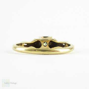 Vintage Two Tone Diamond Engagement Ring, Old European Cut Diamond in Fishtail 1940s Setting. 14 Carat Gold.