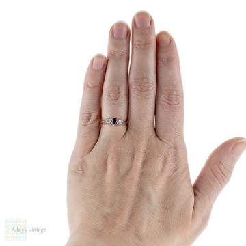Garnet & Diamond Three Stone Engagement Ring, Classic 18ct Gold Setting.