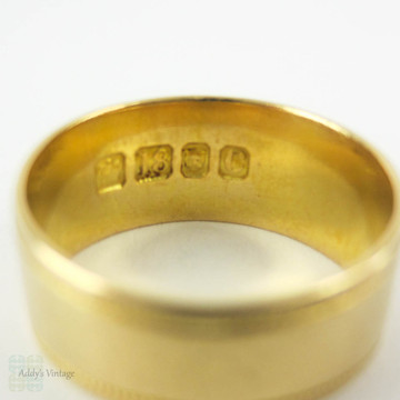 Antique 18ct Gold Mizpah Ring, Cigar Band Style Ring. Late Victorian ...