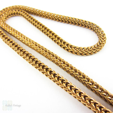 Antique Victorian 9ct Rose Gold Chain, Late 19th Century Chunky Rose Gold Necklace with Oversized Clasp. 41 cm / 16.25 inches, 23.65 grams.