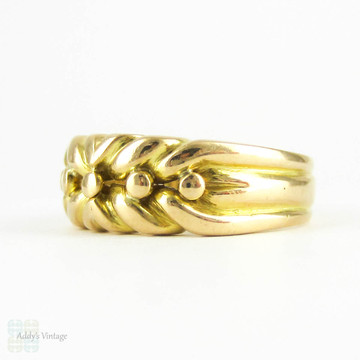 Antique Victorian Keeper Ring, 18ct Yellow Gold  Women's Band. Heavy Substantial Ring with Clear Hallmarks, Circa 1890s.