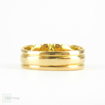 Antique Victorian Keeper Ring, 18ct Yellow Gold  Women's Band. Heavy Substantial Ring with Clear Hallmarks, Circa 1890s.