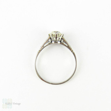 Old European Cut Diamond Engagement Ring, 1.33 ctw Engagement Ring in PLAT Filigree Setting. Art Deco, Circa 1920s.