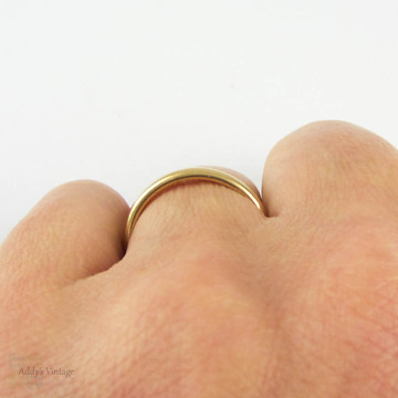 RESERVED. Antique 22 Carat Gold Wedding Ring. Light Dome Classic Narrow Ladies Wedding Band. Circa 1890s, Size N / 7.