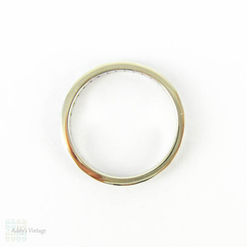 Blue Sapphire Eternity Ring, 36 Natural Square Cut Sapphires Channel Set in 18 Carat White Gold, 1.80 ctw. Size O / 7.25.