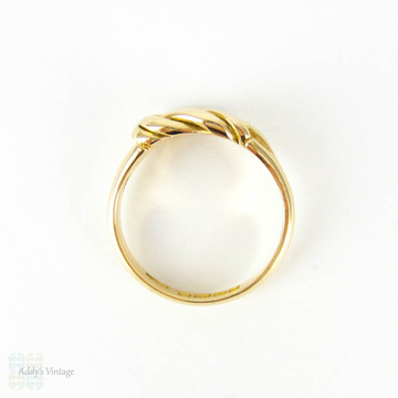 Antique Knot Keeper Ring, 18 Carat Yellow Gold Edwardian Lover's Knot Wedding Ring. Circa 1900, Size P / 7.75.