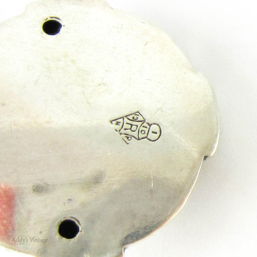 Antique Sterling Silver Earrings, Victorian Celtic Design Disc Shaped Dangle Earrings. Diamond Registration Mark, Circa 1870s.