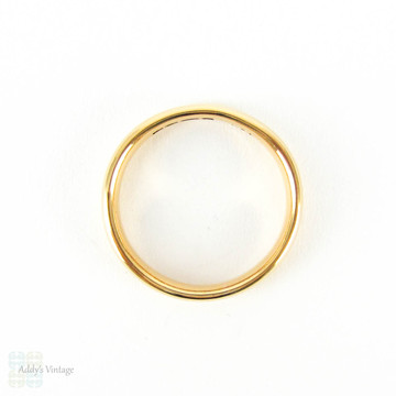 Art Deco 22 Carat Gold Wedding Ring. Court / Comfort Fit Ladies Medium Width Band. Circa 1930s, Size M / 6.25.