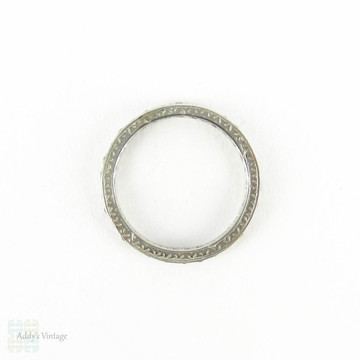 RESERVED. Antique Platinum Diamond Eternity Ring, Narrow 0.30 ctw Diamond Full Hoop Wedding Ring. Circa 1900s, Size L.5 / 6.