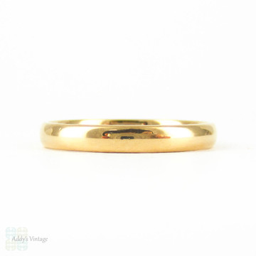 Mid Century 22 Carat Gold Wedding Ring, Vintage Court Comfort Fit Wedding Band. London, 1950s, Size N/ 6.75.