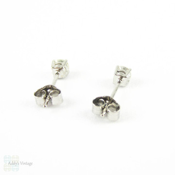 Old European Diamond Stud Earrings. Antique 0.50 ctw Old  Cut Diamonds in Classic 18ct White Gold Mountings.