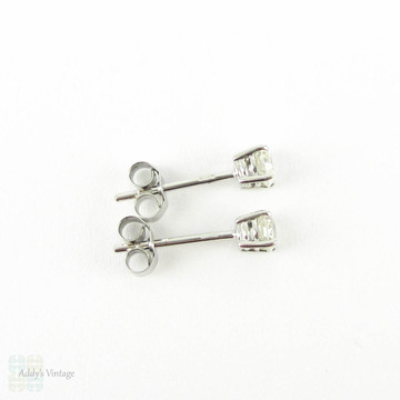 Old European Diamond Stud Earrings. Antique 0.50 ctw Old  Cut Diamonds in Classic 18ct White Gold Mountings.