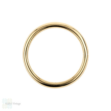 Vintage 9 Carat Yellow Gold Wedding Ring, Ladies D Shape Profile Classic Wedding Band. Utility Mark 1940s, Size M / 6.25.