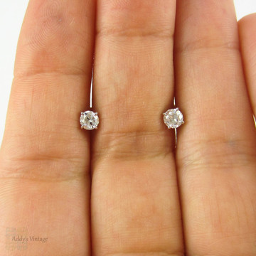 DEPOSIT. Old European Diamond Stud Earrings. Antique 0.45 ctw Old  Cut Diamonds in Classic 18ct White Gold Mountings.